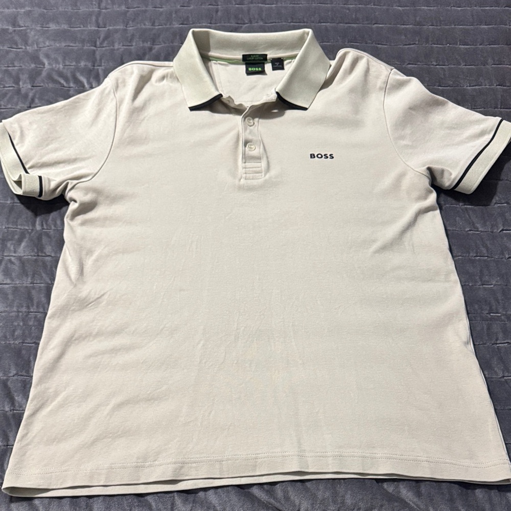 Boss Men's Cream Polo Shirt